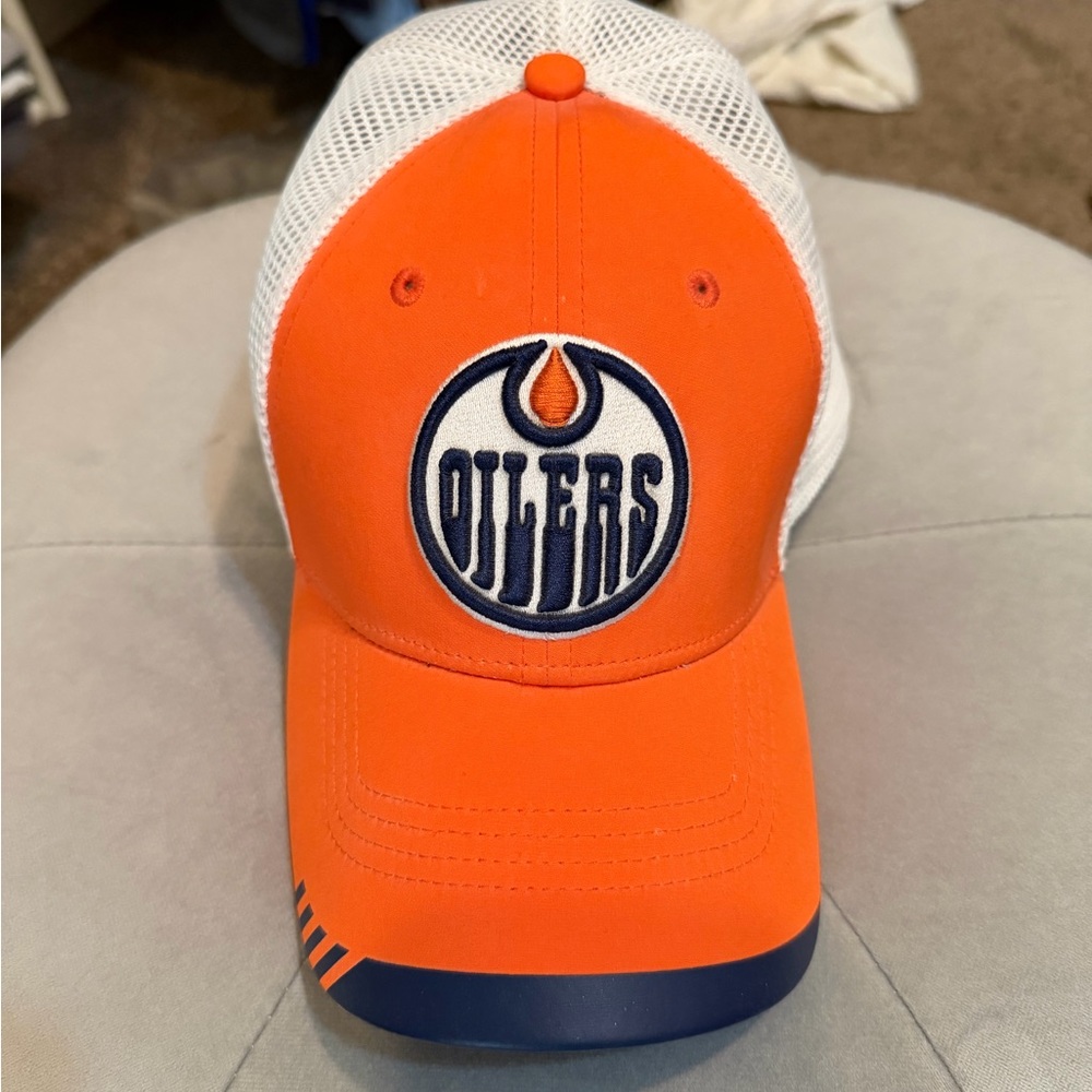 Edmonton Oilers Fanatics Orange and White Cap